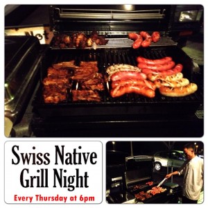 Swiss Native Grill Night: every Thursday at 6PM at Le Chalet