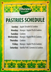 Chicco's Pastries Schedule